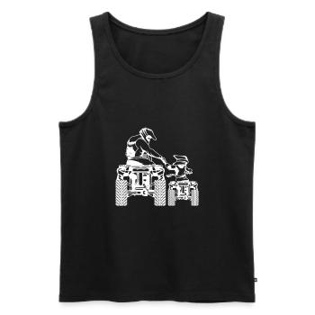 Quad père et fille cadeau de la fête des pères - Débardeur bio Premium Homme - noir - Devant - Michal (187cm)