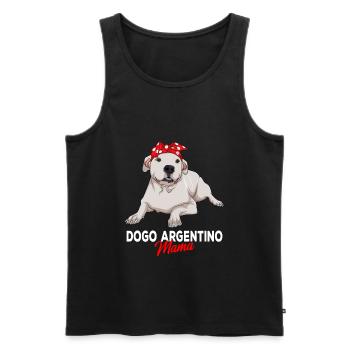 Dogo Argentino Chien Maman Dame - Débardeur bio Premium Homme - noir - Devant - AI Model Male 178 light (178cm)