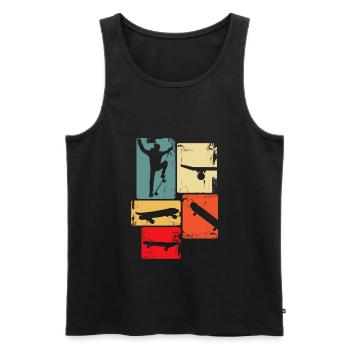 Skater Skateboard Stunt Skater Boys - Men's Premium Organic Tank Top - black - Front - Michal (187cm)