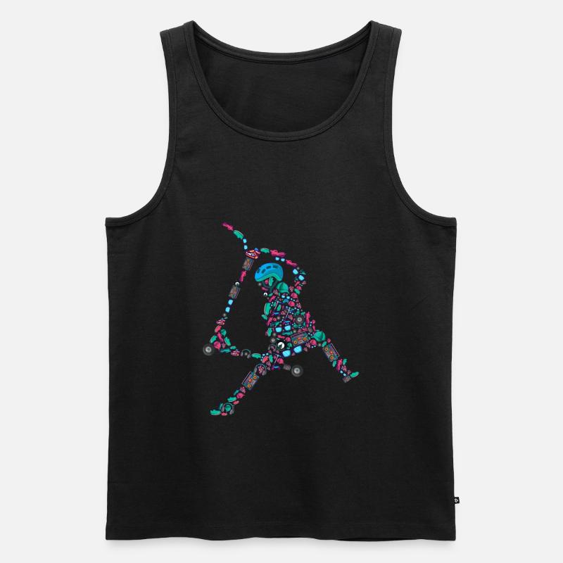 Scooter Roller Stunt E-Roller Kinder Jungen - Männer Premium Bio Tank Top - Schwarz