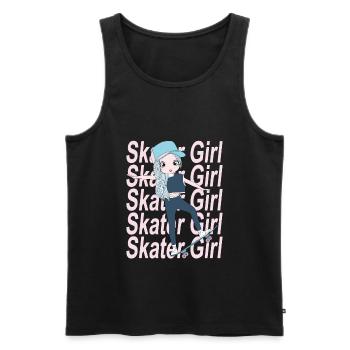 Skater Girl Skateboard Stunt Skateboarder - Men's Premium Organic Tank Top - black - Front - Michal (187cm)