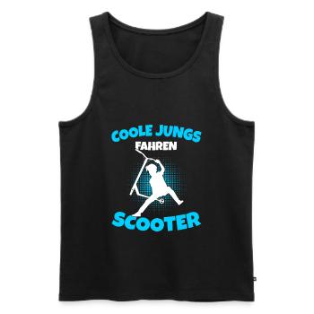 Coole Jungs fahren Scooter Stunt Roller - Männer Premium Bio Tank Top - Schwarz - Vorne - Michal (187cm)