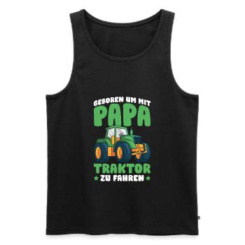 Geboren um mit Papa Traktor zu fahren - Männer Premium Bio Tank Top - Schwarz - Vorne - AI Model Male 178 light (178cm)