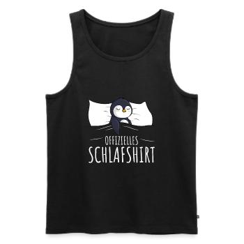 Offizielles Schlafshirt Pinguin Schlafen - Männer Premium Bio Tank Top - Schwarz - Vorne - Michal (187cm)