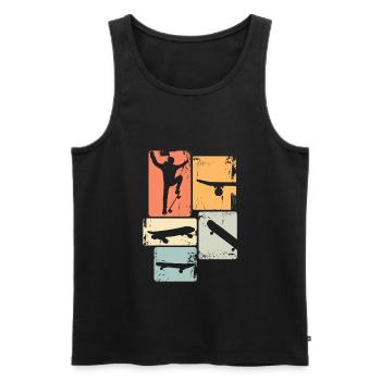 Skater Skateboard Stunt Skater Jungen - Männer Premium Bio Tank Top - Schwarz - Vorne - Michal (187cm)