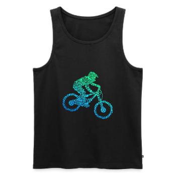 Downhill Mountainbike Biker MTB Jungen - Männer Premium Bio Tank Top - Schwarz - Vorne - AI Model Male 178 light (178cm)
