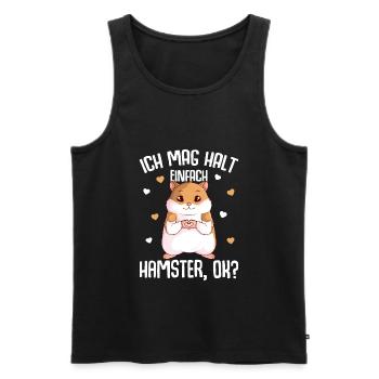 Hamster Ich mag halt Hamster Mädchen - Männer Premium Bio Tank Top - Schwarz - Vorne - Michal (187cm)