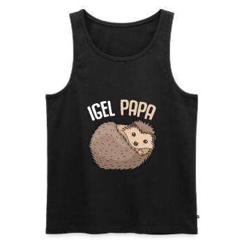 Igel Papa Vater Vatertag Männer - Männer Premium Bio Tank Top - Schwarz - Vorne - Michal (187cm)