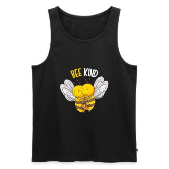 Bee Kind Bienen Kinder Mädchen - Männer Premium Bio Tank Top - Schwarz - Vorne - AI Model Male 178 light (178cm)