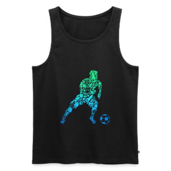 Fußball Fußballer Kinder Jungen - Männer Premium Bio Tank Top - Schwarz - Vorne - AI Model Male 178 light (178cm)