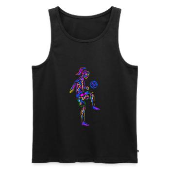Fußball Mädchen Fußballerin Damen - Männer Premium Bio Tank Top - Schwarz - Vorne - Michal (187cm)