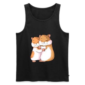 Hamster Lovers Ladies Girls - Men's Premium Organic Tank Top - black - Front - Michal (187cm)