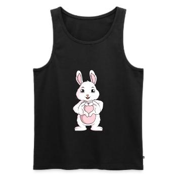 Rabbit Love Rabbit Rabbit Girl - Men's Premium Organic Tank Top - black - Front - AI Model Male 178 light (178cm)