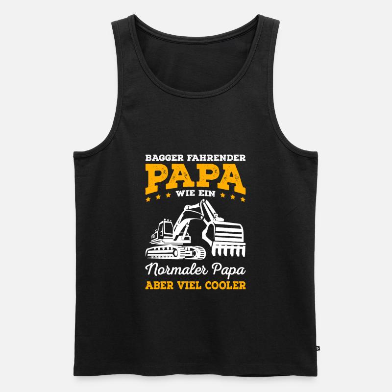 Bagger fahrender Papa Baggerfahrer - Männer Premium Bio Tank Top - Schwarz
