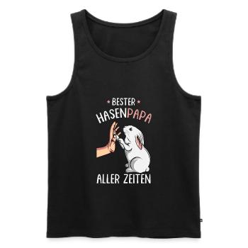 Bester Hasen Papa aller Zeiten Hase - Männer Premium Bio Tank Top - Schwarz - Vorne - Michal (187cm)