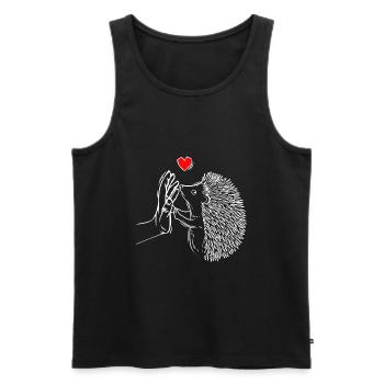 Igel Liebe Kinder Damen Kinder Mädchen - Männer Premium Bio Tank Top - Schwarz - Vorne - Michal (187cm)