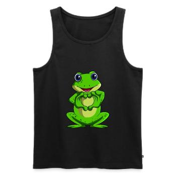 Frosch Liebhaber Frösche Damen Kinder - Männer Premium Bio Tank Top - Schwarz - Vorne - Michal (187cm)