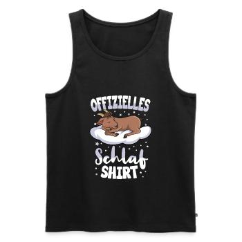 Offizielles Schlafshirt Ziegen Liebhaber Ziege - Männer Premium Bio Tank Top - Schwarz - Vorne - Michal (187cm)