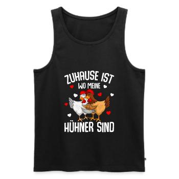Zuhause ist wo meine Hühner sind Landwirt - Männer Premium Bio Tank Top - Schwarz - Vorne - AI Model Male 178 light (178cm)