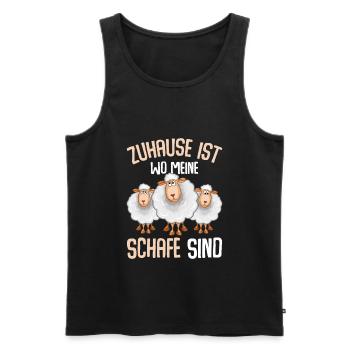 Zuhause ist wo meine Schafe sind - Männer Premium Bio Tank Top - Schwarz - Vorne - Michal (187cm)