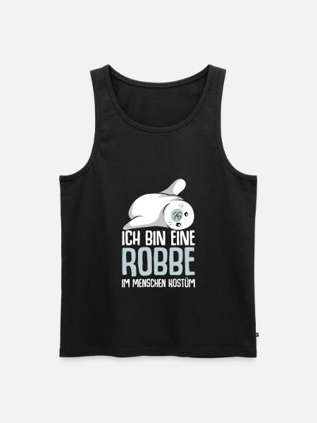 Robbe Seehund Seelöwe Robben Mädchen - Männer Premium Bio Tank Top - Schwarz