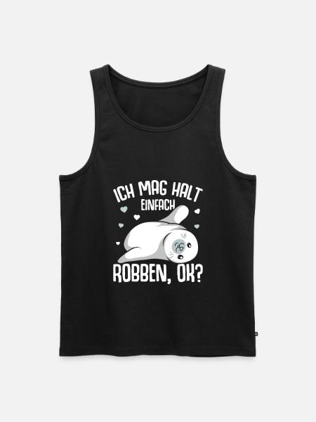 Robbe Ich mag halt Robben Seehund Seelöwe - Männer Premium Bio Tank Top - Schwarz