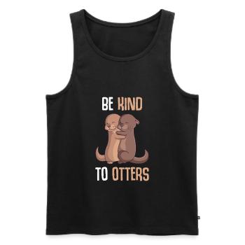 Be Kind To Otters Seeotter Otter - Männer Premium Bio Tank Top - Schwarz - Vorne - Michal (187cm)