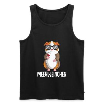 Meerweinchen Meerschweinchen Wein - Männer Premium Bio Tank Top - Schwarz - Vorne - Michal (187cm)