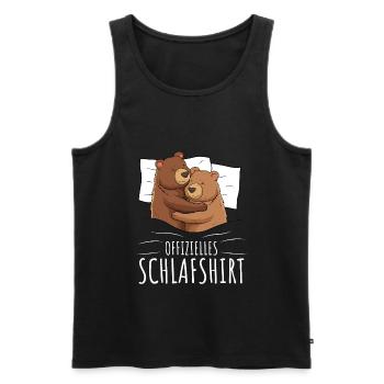 Offizielles Schlafshirt Bär Grizzly Braunbär - Männer Premium Bio Tank Top - Schwarz - Vorne - AI Model Male 178 light (178cm)
