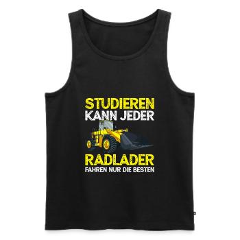 Radlader Fahrer Bagger Baggerlader - Männer Premium Bio Tank Top - Schwarz - Vorne - Michal (187cm)