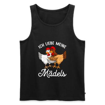 Hühner Ich Liebe Meine Mädels Landwirt - Männer Premium Bio Tank Top - Schwarz - Vorne - Michal (187cm)