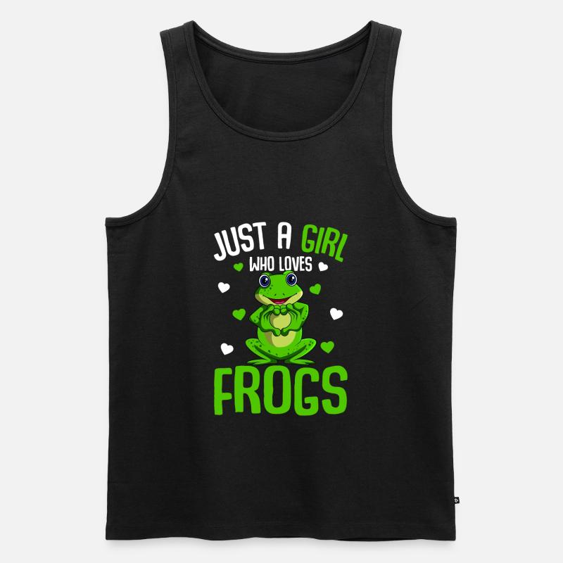 Frosch Mädchen Kinder Frösche - Männer Premium Bio Tank Top - Schwarz