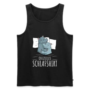Offizielles Schlafshirt Nilpferd Hippo - Männer Premium Bio Tank Top - Schwarz - Vorne - AI Model Male 178 light (178cm)