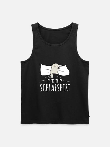 Offizielles Schlafshirt Robbe Schlafen Robben - Männer Premium Bio Tank Top - Schwarz