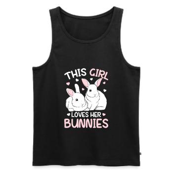 Rabbit Girl Rabbit Gift - Men's Premium Organic Tank Top - black - Front - AI Model Male 178 light (178cm)