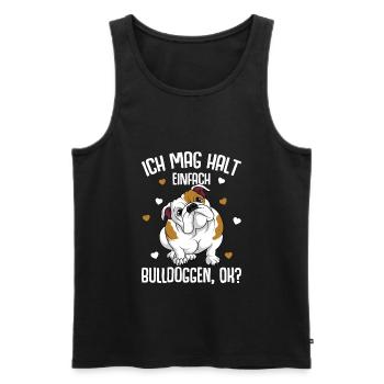 J’aime juste les chiens bouledogues anglais - Débardeur bio Premium Homme - noir - Devant - Michal (187cm)