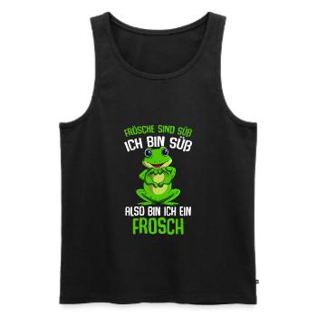 Frösche sind süß Mädchen Kinder Frosch - Männer Premium Bio Tank Top - Schwarz - Vorne - Michal (187cm)