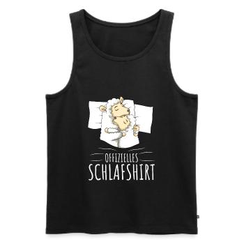Offizielles Schlafshirt Schafe Schlafen - Männer Premium Bio Tank Top - Schwarz - Vorne - Michal (187cm)