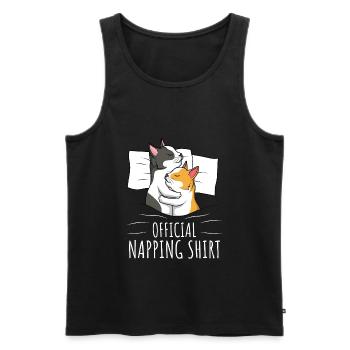 Chats Chemise de couchage Chat Chat - Débardeur bio Premium Homme - noir - Devant - Michal (187cm)