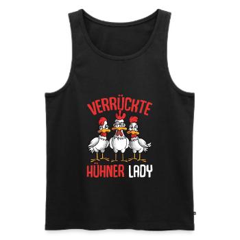 Verrückte Hühner Lady Landwirtin Huhn - Männer Premium Bio Tank Top - Schwarz - Vorne - AI Model Male 178 light (178cm)