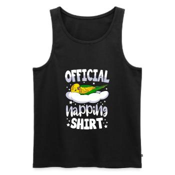 Budgerigar Sleeping Shirt Bird Gift - Men's Premium Organic Tank Top - black - Front - Michal (187cm)