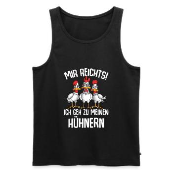 Mir reichts ich geh zu meinen Hühnern - Männer Premium Bio Tank Top - Schwarz - Vorne - AI Model Male 178 light (178cm)