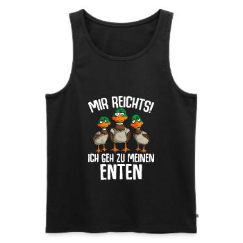 Mir reichts ich geh zu meinen Enten - Männer Premium Bio Tank Top - Schwarz - Vorne - Michal (187cm)