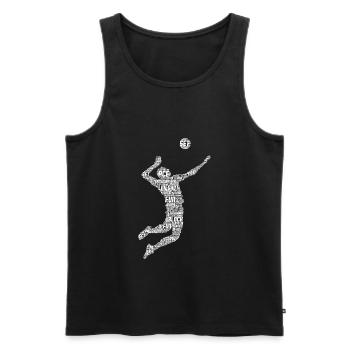Volleyball Volleyball Hommes Garçons - Débardeur bio Premium Homme - noir - Devant - AI Model Male 178 light (178cm)