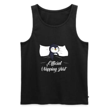 Penguin Sleeping Shirt Penguin Gift - Men's Premium Organic Tank Top - black - Front - Michal (187cm)