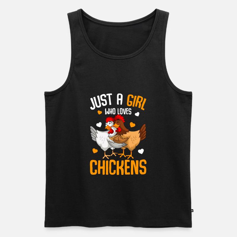 Hühner Mädchen Kinder Geschenk - Männer Premium Bio Tank Top - Schwarz