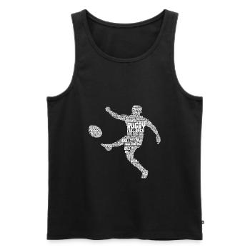 Rugby Spieler Jungen Kinder Männer - Männer Premium Bio Tank Top - Schwarz - Vorne - AI Model Male 178 light (178cm)