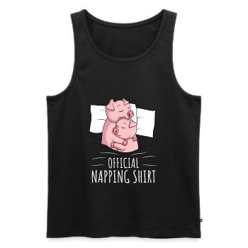 Pig Sleeping Shirt Pigs Gift - Men's Premium Organic Tank Top - black - Front - AI Model Male 178 light (178cm)