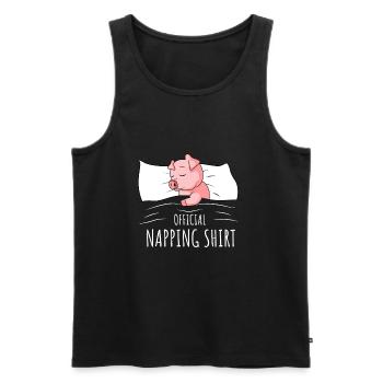 Pig Sleeping Shirt Pigs Gift - Men's Premium Organic Tank Top - black - Front - AI Model Male 178 light (178cm)