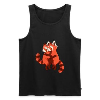 Roter Panda Kinder Mädchen Damen - Männer Premium Bio Tank Top - Schwarz - Vorne - AI Model Male 178 light (178cm)